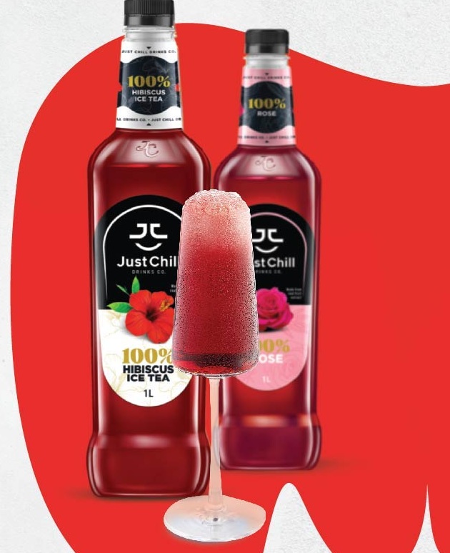100% Hibiscus & Rose recipe with Just Chill products